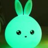 Cute Night Light Animal Rabbit Night lamps Touch Sensor Silicone LED Colorful Lights - Image 2