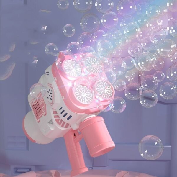 Bubble Gun Rocket Soap Bubble Machine Electric Space Launcher Continues To Produce Bubbles With LED Light - Image 2
