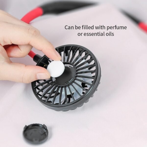 Mini Portable Hanging Neckband Fan USB Rechargeable Double Fans Air Cooler Conditioner Colorful Aroma Electric Desk Fan For Room - Image 6