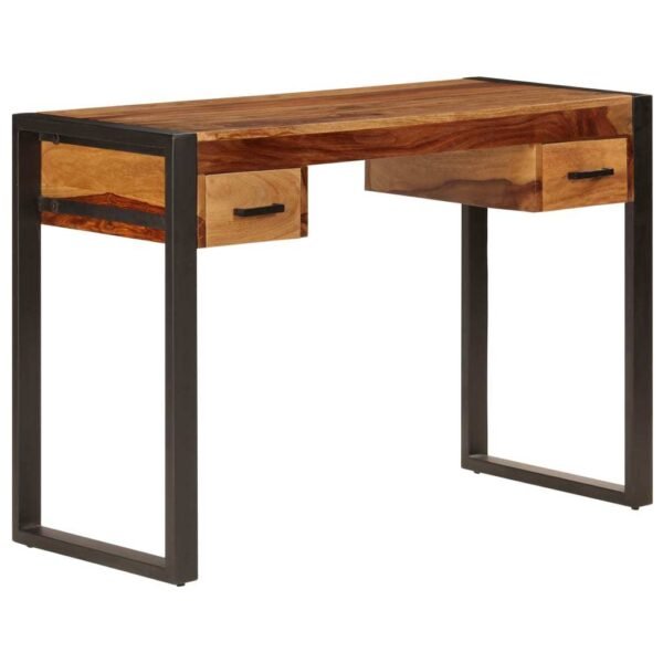 vidaXL Desk with 2 Drawers 43.3"x19.7"x30.3" Solid Sheesham Wood