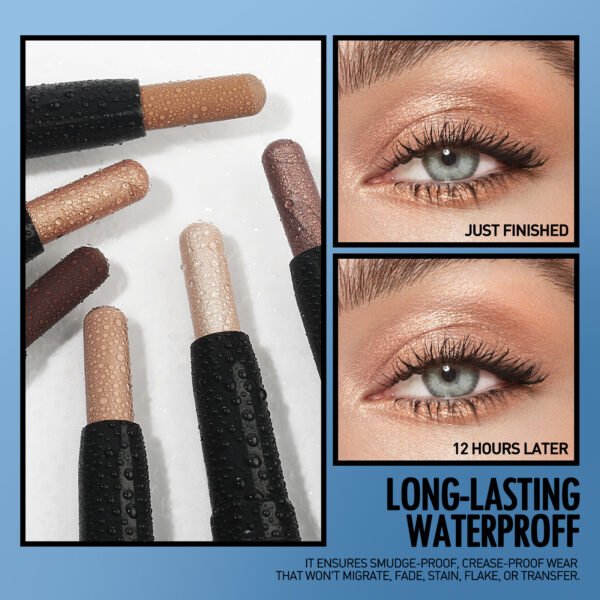 Double-headed Eye Shadow Stick Eye Makeup Pearlescent Waterproof Non-smudge Brightening Highlight Eye Shadow Stick - Image 2