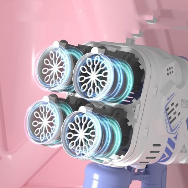 Bubble Gun Rocket Soap Bubble Machine Electric Space Launcher Continues To Produce Bubbles With LED Light - Image 9