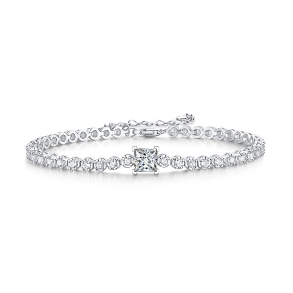 Rubik's Cube Luxury Fashion Mosan Diamond Silver Jewelry Comparable To Natural Diamond Bracelet - Image 2