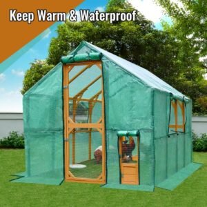 Wooden Chicken Coop Large Kitten Playpen With Waterproof Cover And Two Small Gates For Chicken Run