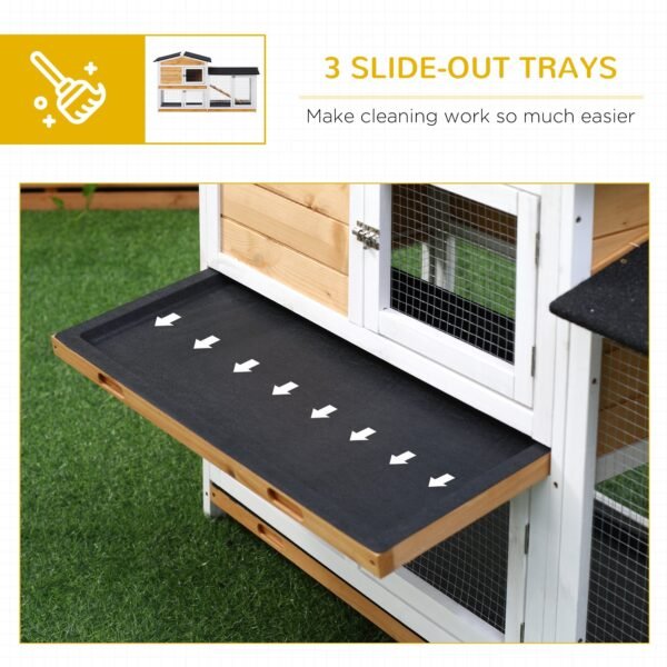 2 Storey Rabbit Hut Wooden Bunny Hut Small Animal House With Ramp - Image 7