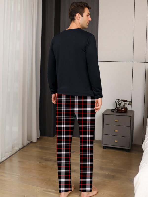 Ice Silk Long Sleeve Long Pants Men's Pajama Set - Image 2