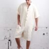 Men's Stand Collar Single Breasted Jumpsuit - Image 3