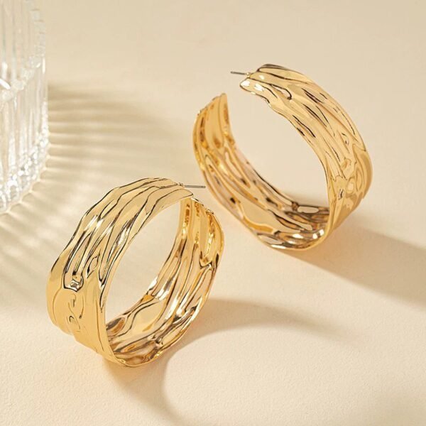 Bold Statement  Gold Hoop Earrings - Image 7
