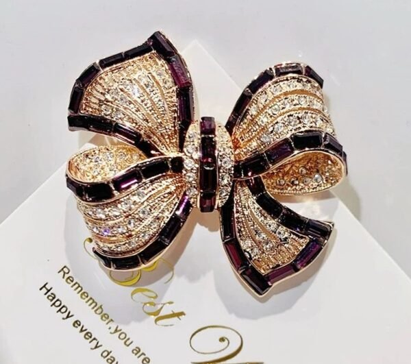 Luxury Purple Alloy Bow Brooch With High-end Feel - Image 9
