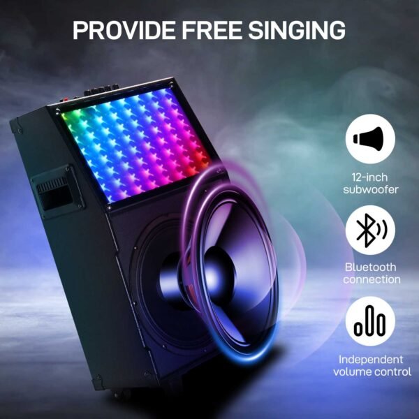12in 60W LED Spectrum Light Bluetooth Remote Control Rod Speaker - Image 2