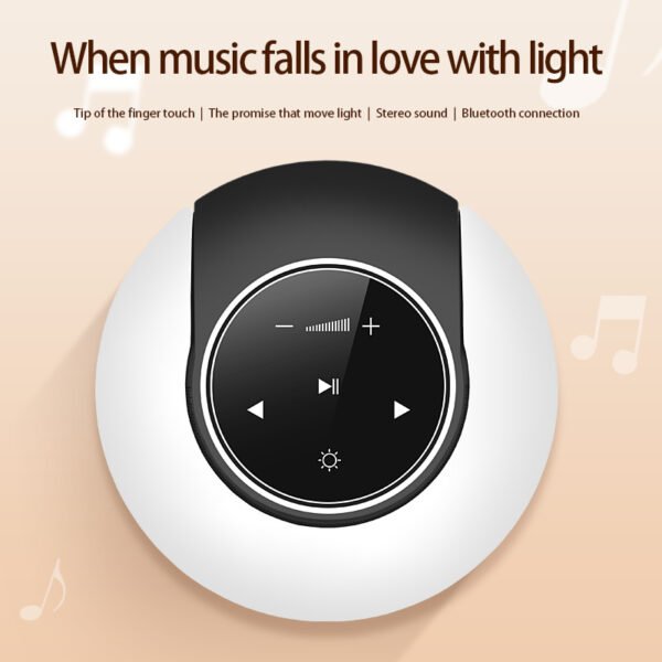 Creative Bluetooth Subwoofer Stereo Speaker LED Desk Lamp Stepless Dimming Folding Touch Atmosphere Night Light - Image 3