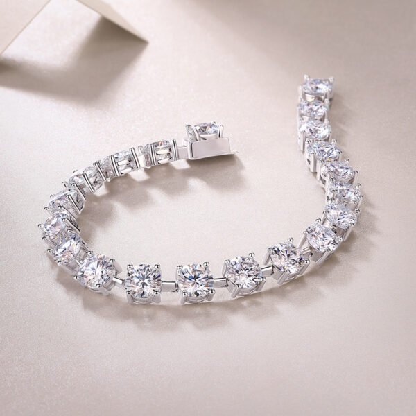 About Time Luxury Fashion Mossan Diamond S925 Silver Bracelet Comparable To Natural Diamonds - Image 4