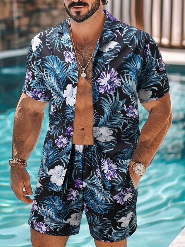 3D Digital Printing Men's Casual Loose Shirt Shorts - Image 8