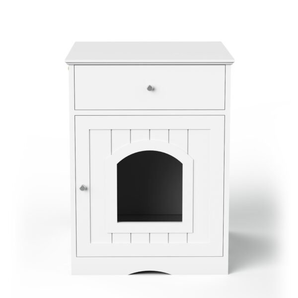 Wooden Pet House Litter Box Fence With Drawers - Image 2