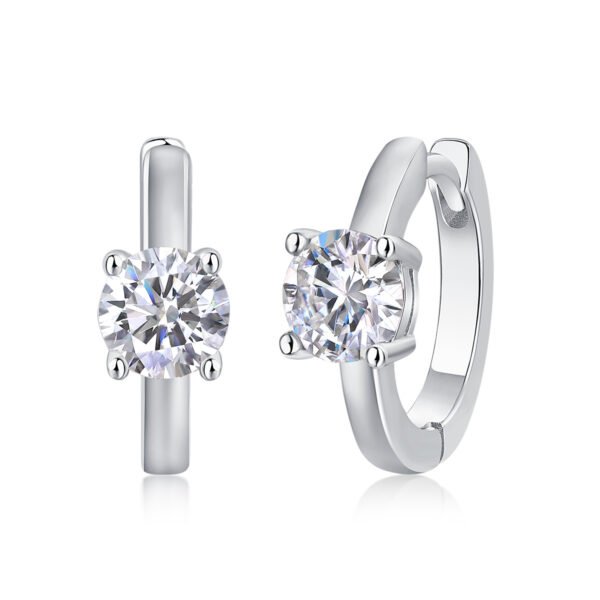 Set Out To The Heart Of Luxury Fashion Diamond Earrings Stud Mossan Diamond Silver Ornaments - Image 2