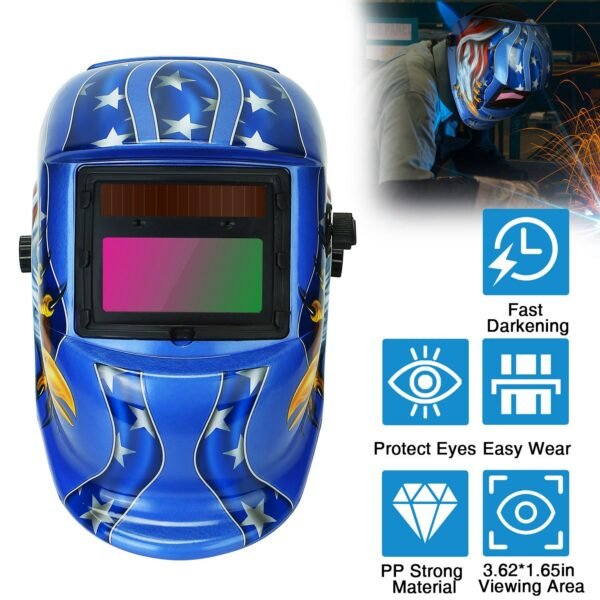 Welding Helmet Solar Powered Auto Darkening Hood With Adjustable Wide Shade Range 9-13 For Mig Tig  Weld Grinding Welder Mask