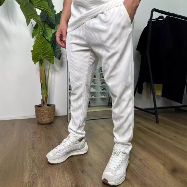 European And American Slim Fit Round Neck Pullover Short Sleeve Trousers Two-piece Set - Image 5