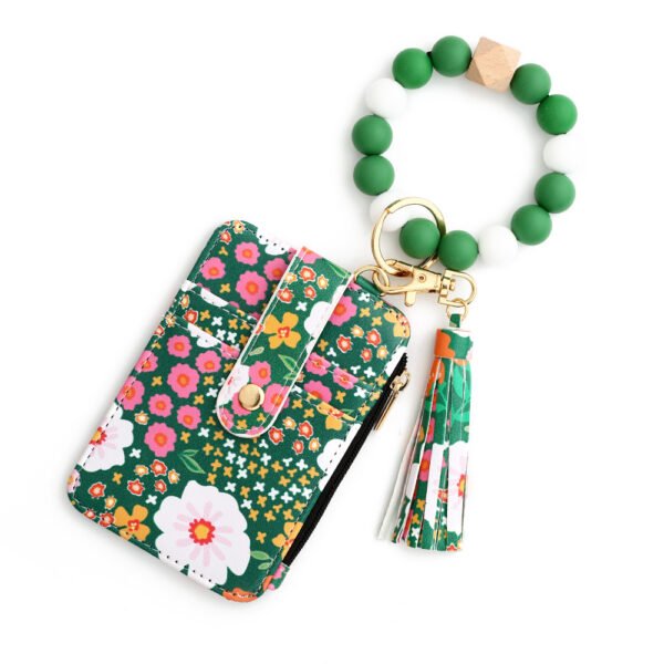 Women's Floral Print Leather Card Bag - Image 7