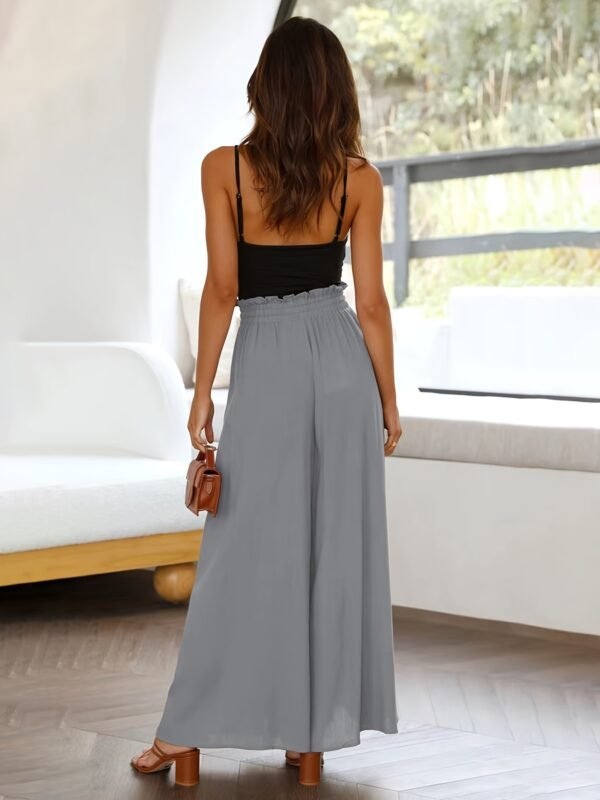 Ladies Plus Size Casual Pants Elastic Waist Wide-leg Pants - Image 6
