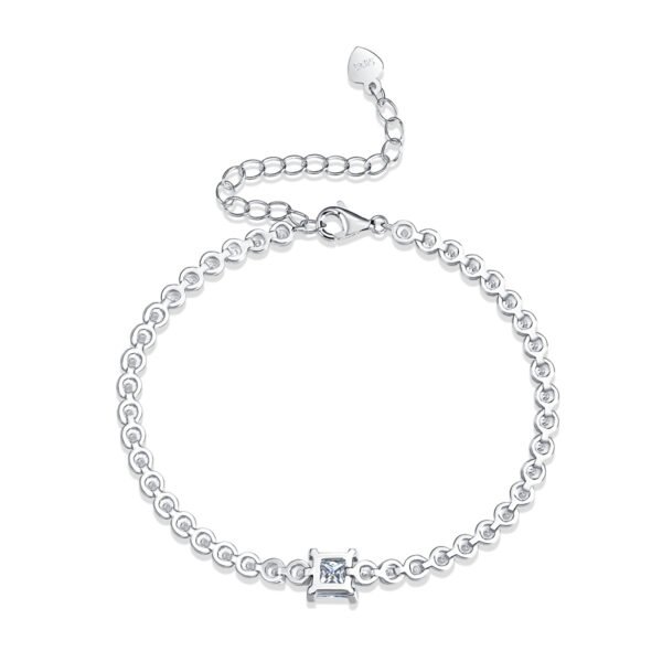 Rubik's Cube Luxury Fashion Mosan Diamond Silver Jewelry Comparable To Natural Diamond Bracelet - Image 3