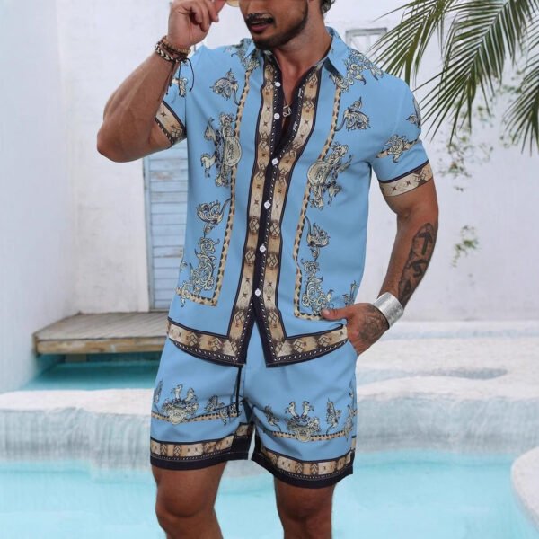 3D Digital Printing Men's Casual Loose Shirt Shorts - Image 2
