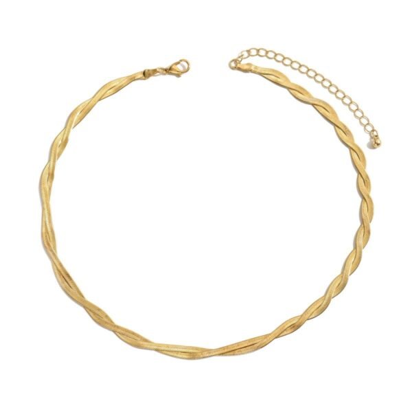 Elegant Gold-Tone Twisted Chain  Choker Necklace For Women - Image 7