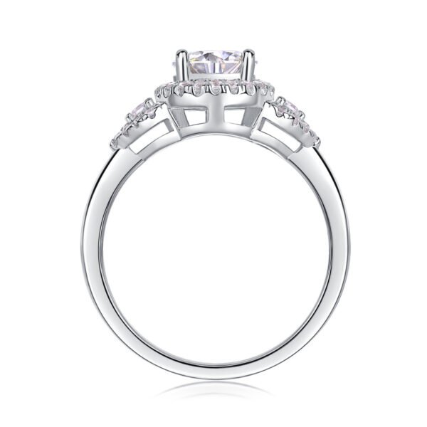 Luxury Fashion Large Diamond Wedding Ring With Moissanite Silver Ring - Image 5