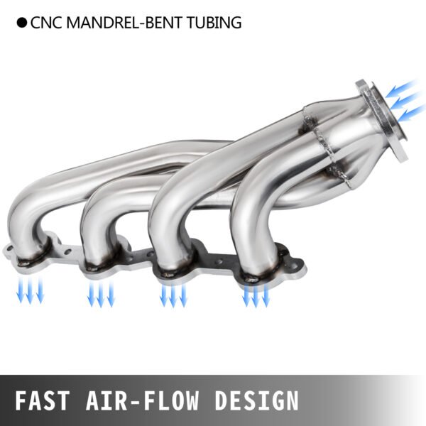 VEVOR Exhaust Header Set 1 Exhaust Turbo Headers, Stainless Steel Exhaust Manifold Headers, Shorty Engine Conversion LS Swap Exhaust Headers For Chevy LS1 LS2 LS3 LS6 LS10 SUV Truck Car - Image 7