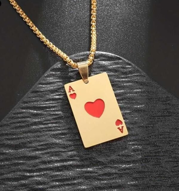 Couple Instagram Style Poker Pendant Necklace - Image 3