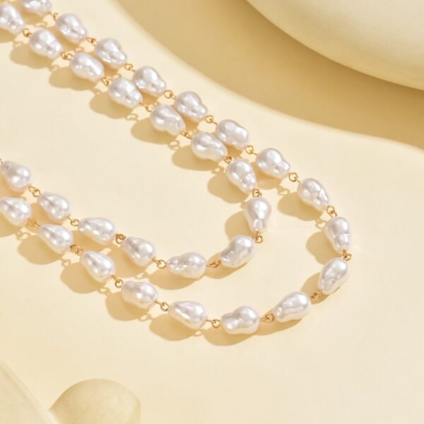 Elegant Double-Layer Pearl Necklace Set - Stylish  And Feminine Jewelry For Young Women - Image 6