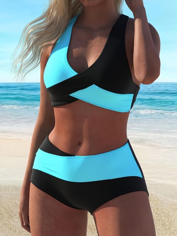 Women's Two-piece Casual Swimsuit P95 Black - Image 2
