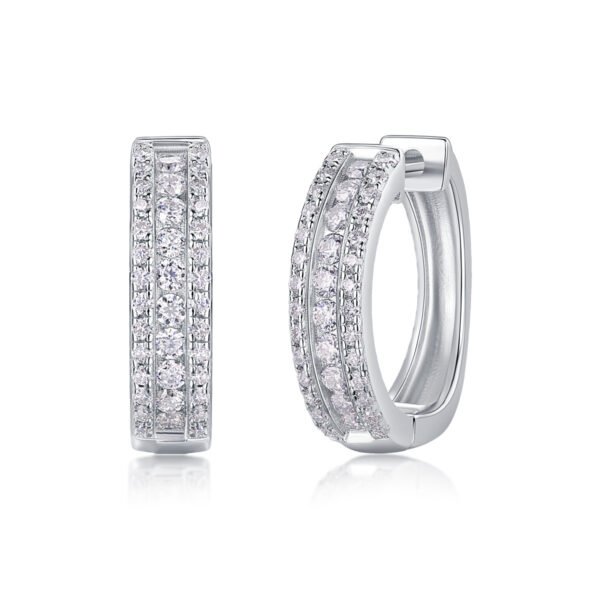 Splendid Night Luxury Fashion Diamond Earrings Stud Set With Mosan Diamond Silver Ornaments - Image 3