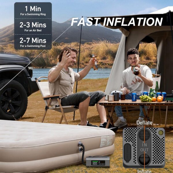 Jump Starter With Air Compressor And Air Pump, 2500A Battery Jump Starter With 150PSI Tire Inflator, Up To 7.5L Gas   5.0L Diesel Engine, 2 LED Screen For Car Tires, Air Mattress, Inflatables - Image 9