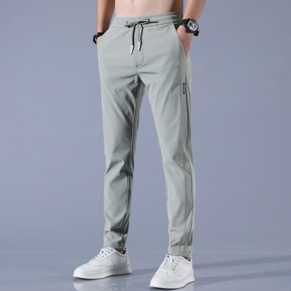 Summer Ice Silk Pants Men's Thin Business Casual Pants Stretch Breathable Straight-leg Tracksuit Pants - Image 3