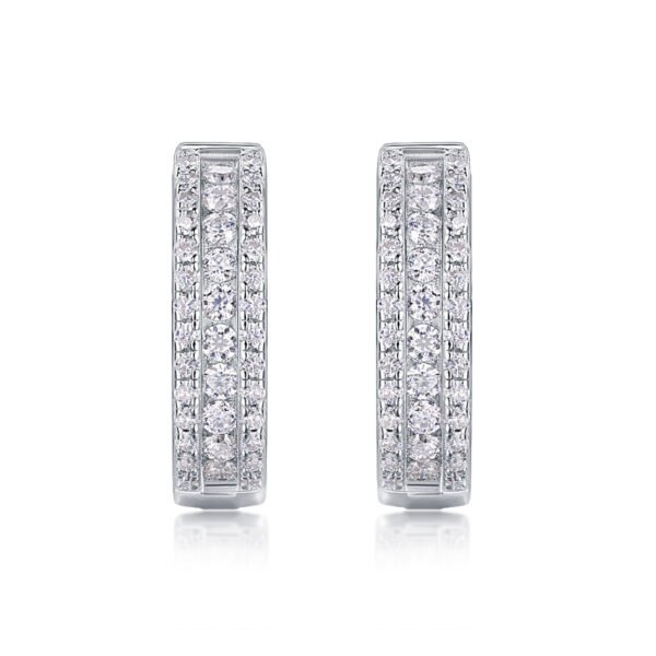 Splendid Night Luxury Fashion Diamond Earrings Stud Set With Mosan Diamond Silver Ornaments - Image 2