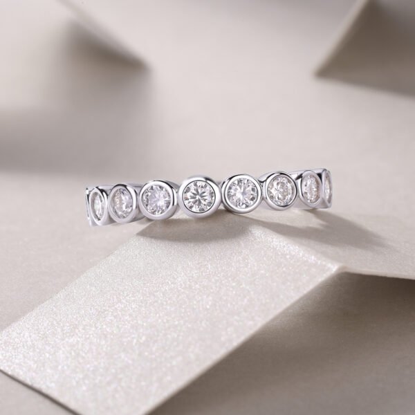 Diamond Ring Luxury Fashion Set Moissanite Silver Ring - Image 6