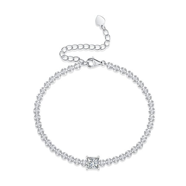 Rubik's Cube Luxury Fashion Mosan Diamond Silver Jewelry Comparable To Natural Diamond Bracelet - Image 4