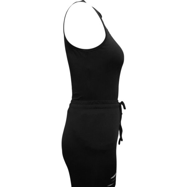 Women's Solid Color Cut Design Versatile Off Shoulder Top And Pants Set - Image 3