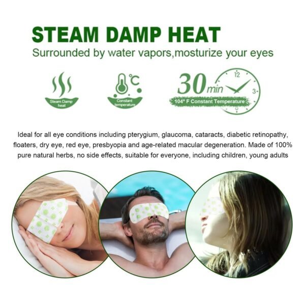 5PCS Steam Eye Mask, No Scent, Self-Heating Eye Mask, Eye SPA Mask, Relieve Eye Strain Fatique, Dark Circles, Puffiness - Image 3