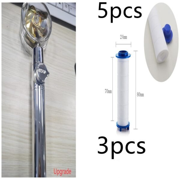 New Turbo Propeller Shower Head Water Saving High Preassure Flow 360 Degrees With Fan Extension Showerhead Rainfall With Holder - Image 5