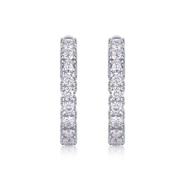 Modern Guide Luxury Fashion Diamond Earrings Stud Set With Mosan Diamond Silver Ornaments - Image 3
