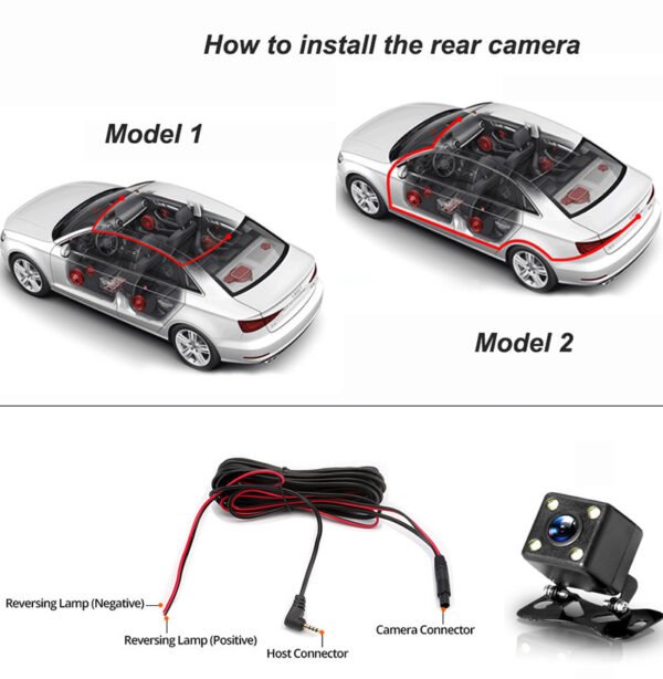 Dash Cam Car HD 1080P Front-Rear-Inside Dual Lens Video Recorder Camera G-Sensor - Image 8
