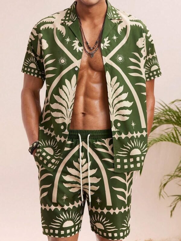 3D Digital Printing Men's Casual Loose Shirt Shorts - Image 3