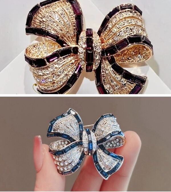 Luxury Purple Alloy Bow Brooch With High-end Feel - Image 3