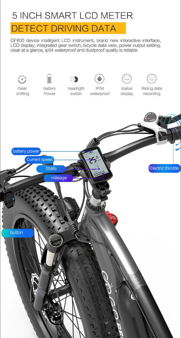 GOGOBEST GF600 Electric Bicycle E-Bike Motor 26 - Image 4