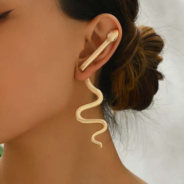 Golden Knot Pearl Drop Earrings - Image 4