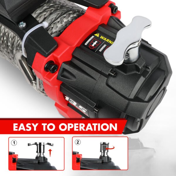 X-BULL 13500 Lb Winch Load Capacity Electric Winch - 12V DC Power Supply For Off-Road Trailers, 2-in-1 Wireless Remote Control, 13500 XRS Series - Image 2