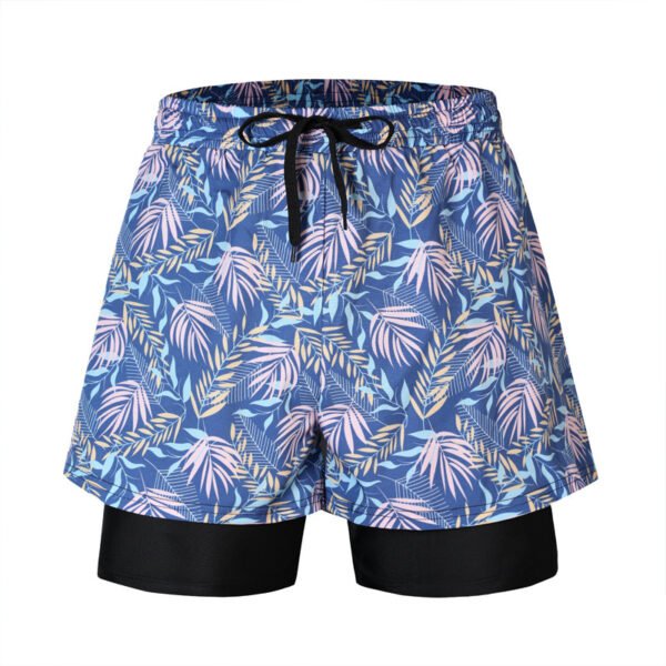 Loose Swimming Trunks Summer Printed Double Layer Beach Shorts - Image 5