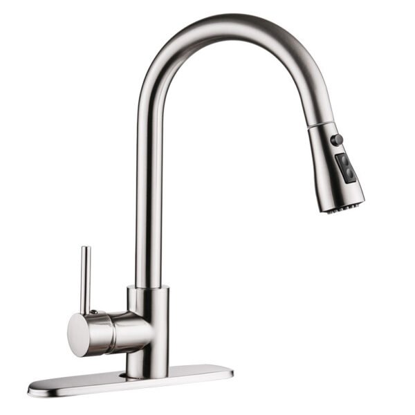Pull-out Hot And Cold Household Kitchen And Dishwashing Brushed Copper Sink Faucet - Image 2