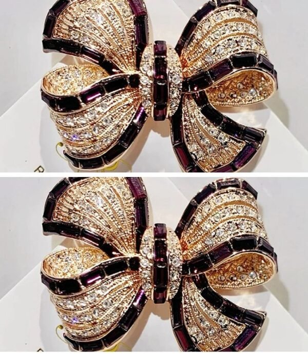 Luxury Purple Alloy Bow Brooch With High-end Feel - Image 5